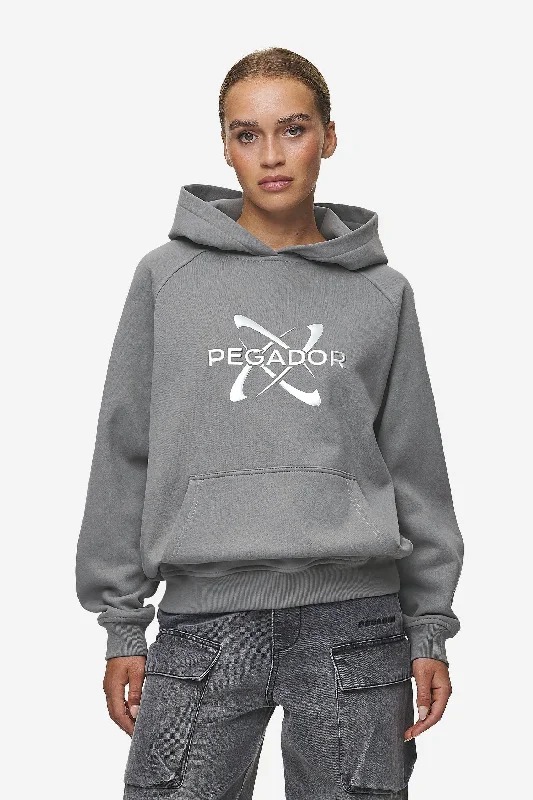 Klaria Oversized Hoodie Washed Deep Grey Hooded Sweatshirt Casual Wear Street Style