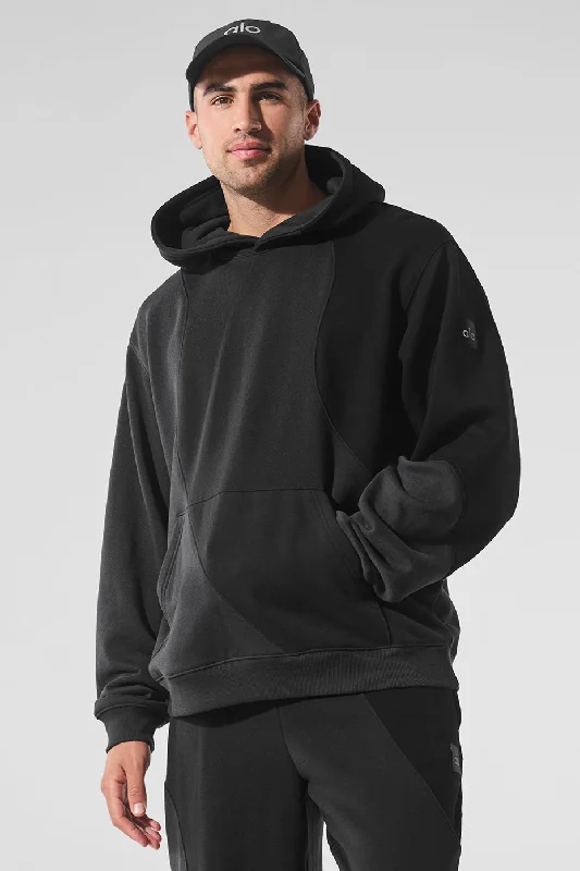 Make Waves Hoodie - Vintage Black Tonal Hoodie with Camouflage Military Edgy