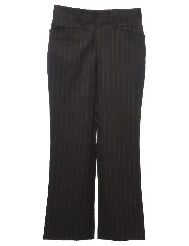 Wool Striped Pattern Trousers - W31 L32 Trousers Striped Patterned