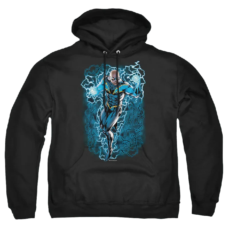 Justice League Black Lightning Bolts Pullover Hoodie Flutter Sleeve Feminine