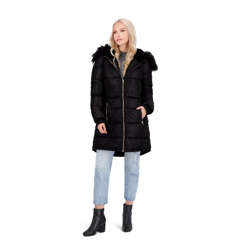Jessica Simpson Puffer Coat For Women - Quilted Winter Coat w/ Faux Fur Hood Cape Coat Herringbone Coat Tweed Coat Jessica Simpson Puffer Coat For Women - Quilted Winter Coat w/ Faux Fur Hood Cape Coat Herringbone Coat Tweed Coat