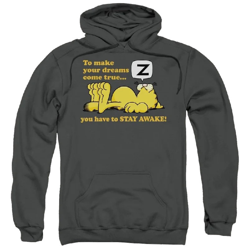 Garfield Stay Awake - Pullover Hoodie Fitted Ribbed Sweater