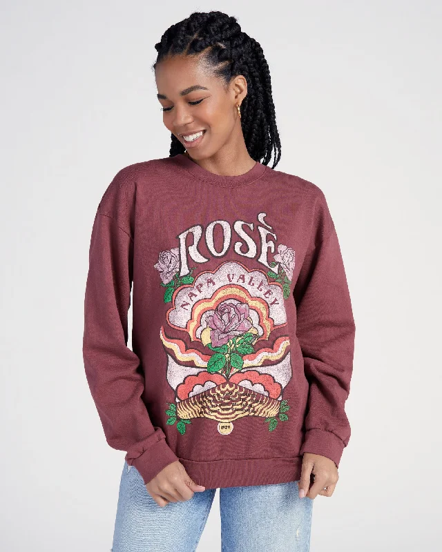 Napa Rose Sweatshirt Hoodie with Camouflage Military Edgy