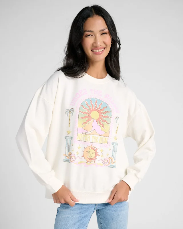 Under the Palms Sweatshirt Hoodie with Mesh Breathable Sporty