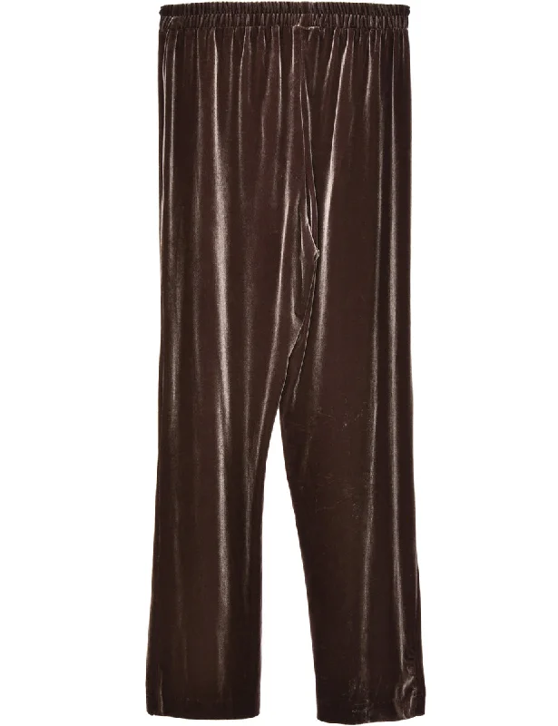 Dark Brown Velvet Trousers - W26 L34 Trousers Office Stylish
