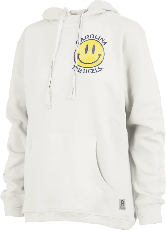Carolina Tar Heels Smiley Face Hoodie Hoodie with Hidden Zipper Minimalist Clean