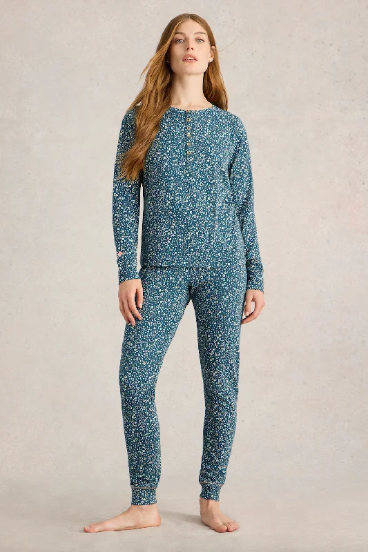 White Stuff Selena Jersey Teal Print Legging Stylish Ultra Stretch Leggings