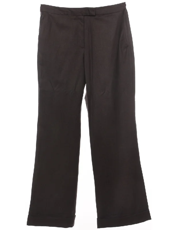 Wool Brooks Brothers Trousers - W32 L31 Wide Leg Loose Fit Mid Waist