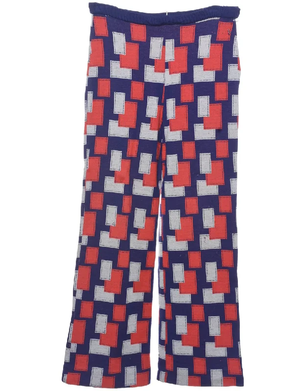 Geometric Pattern Trousers - W29 L29 Trousers Cargo Utility