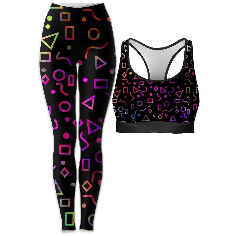Modern Shapes Rave Bra and Leggings Combo Cozy Textured Workout Leggings