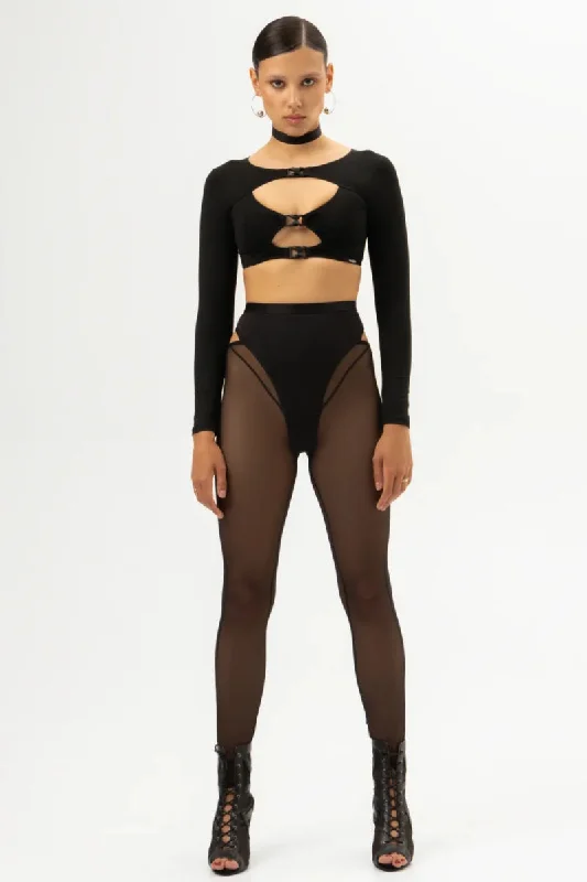 Queen Wear Mesh Leggings – Black Candy Cozy Reflective Detail Leggings