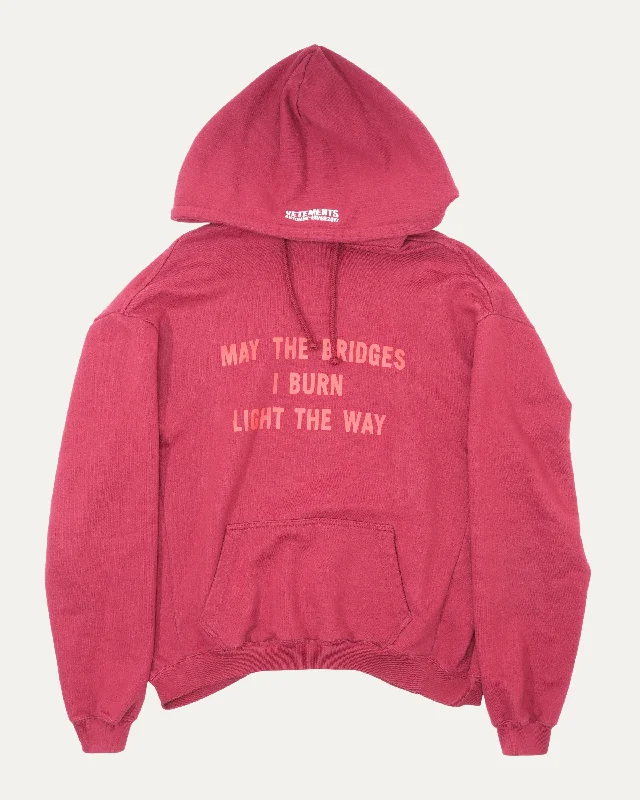 May the Bridges I Burn Light the Way Hoodie Hoodie with High Neck Warm Protective