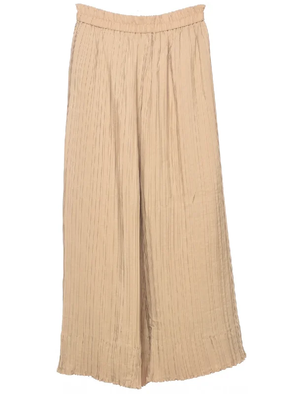 Flared Leg Trousers - W23 L21 Trousers Leather Faux