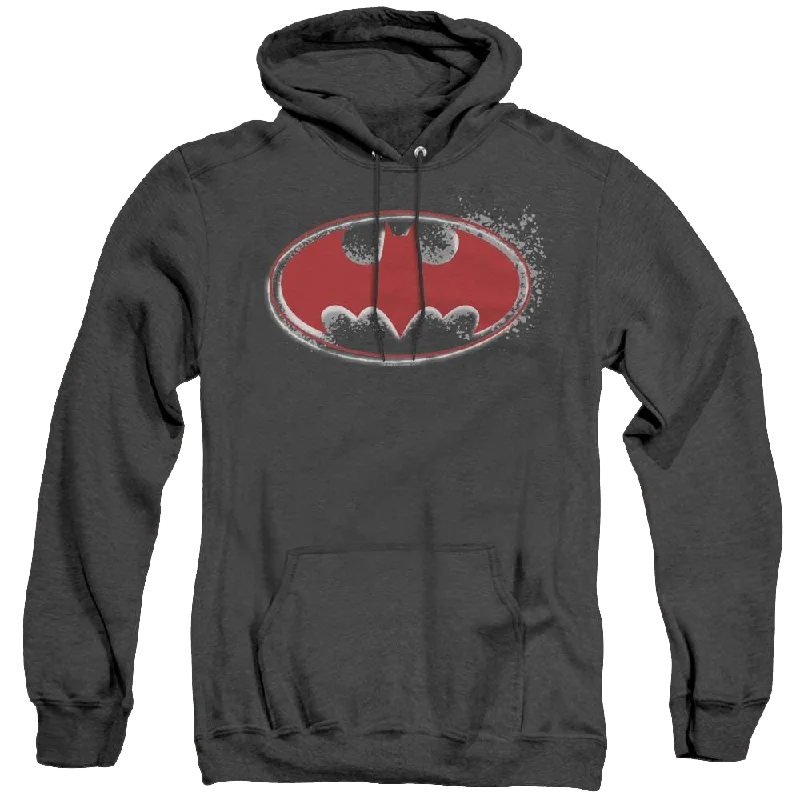 Dc Batman Hardcore Noir Bat Logo - Heather Pullover Hoodie Polo Neck Sweater