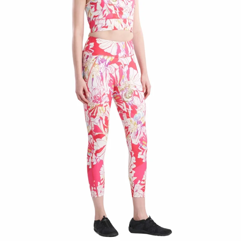 JOSIE NATORI -  Solstice Printed 7/8 Leggings Trendy Side-Pocket Leggings