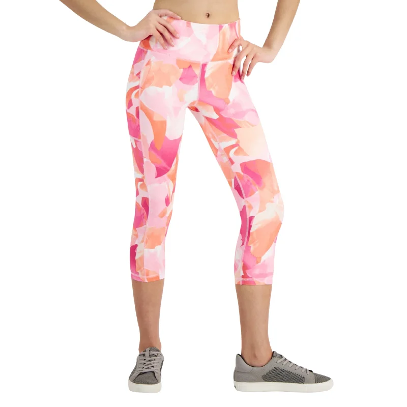 IDEOLOGY - Petal Print Side Pocket Cropped Leggings Elegant Stretchy Faux Leather Leggings IDEOLOGY - Petal Print Side Pocket Cropped Leggings Elegant Stretchy Faux Leather Leggings