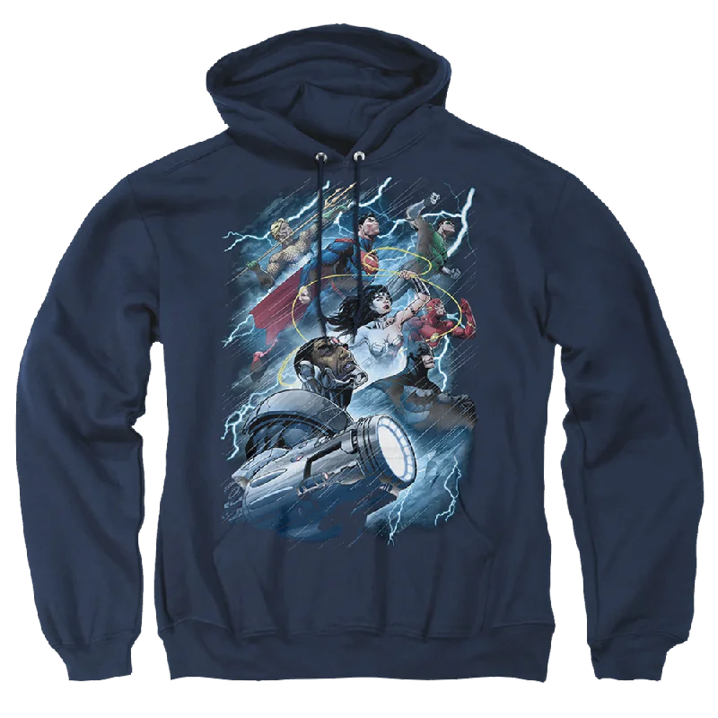 Justice League Ride The Lightening Pullover Hoodie Plunging Neck Pullover