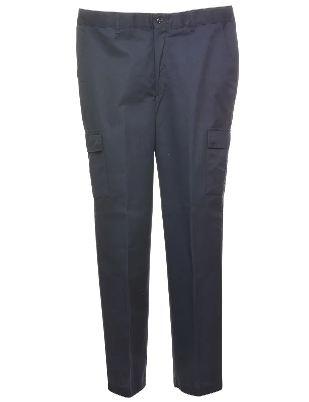 Navy Suit Trousers - W36 L34 Trousers Lace Delicate