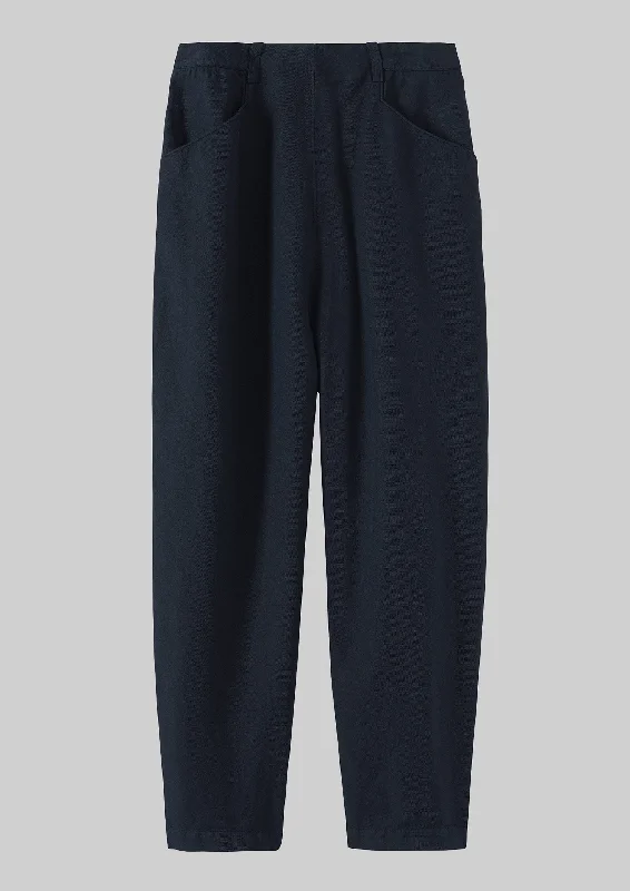 Alix Cotton Linen Trousers | Slate Navy Trousers stylish modern