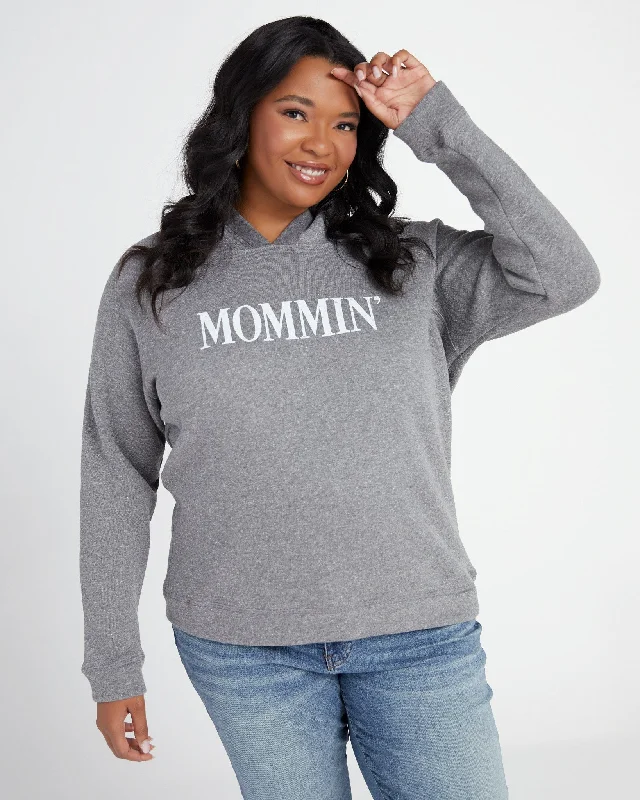 Plus Size Mommin' Graphic Hoodie Hoodie with Ribbed Hem Stretchable Secure