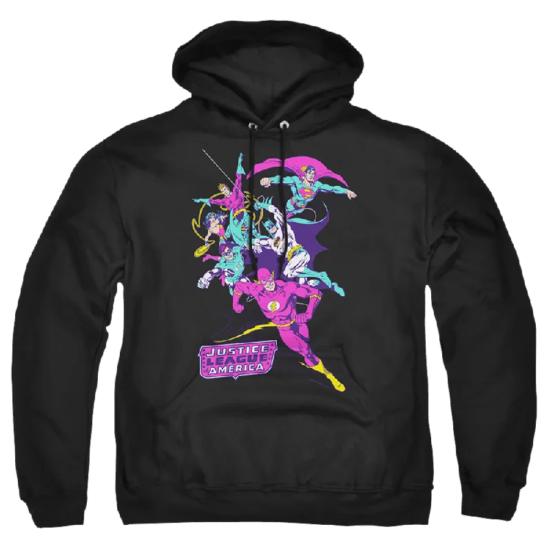 Justice League Colorful League Pullover Hoodie Cold Shoulder Design