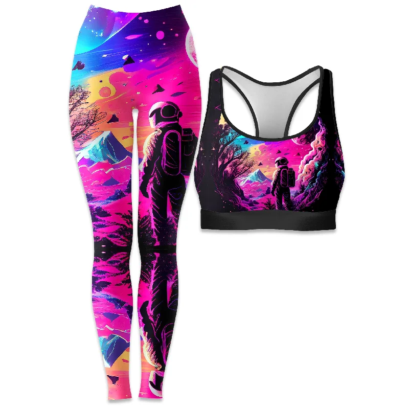 Metasphere Rave Bra and Leggings Combo Comfortable Bootcut Workout Leggings