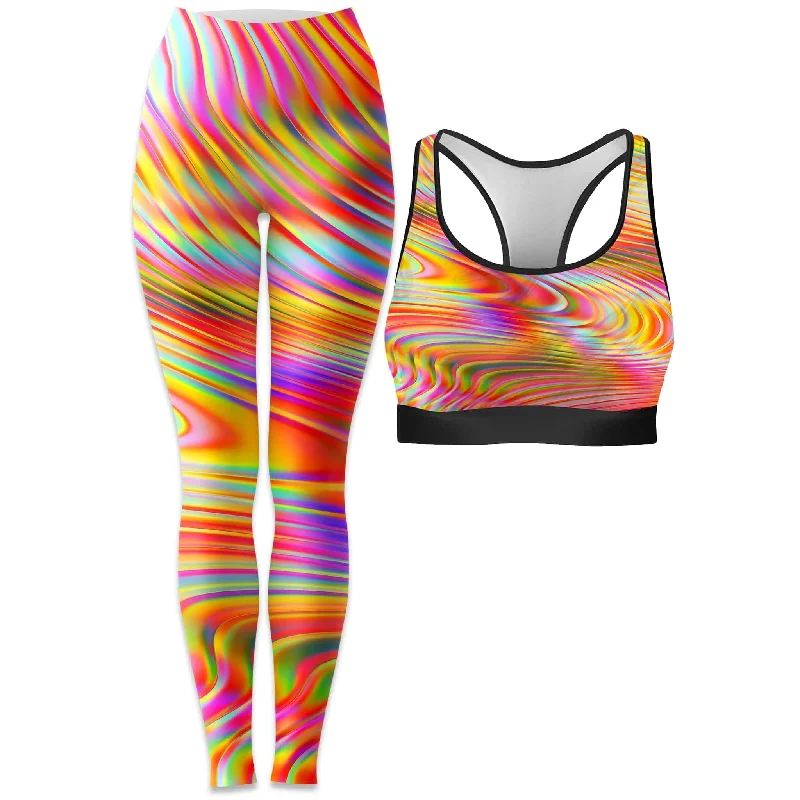 Afternoon Delight Rave Bra and Leggings Combo Stylish Printed Sport Leggings