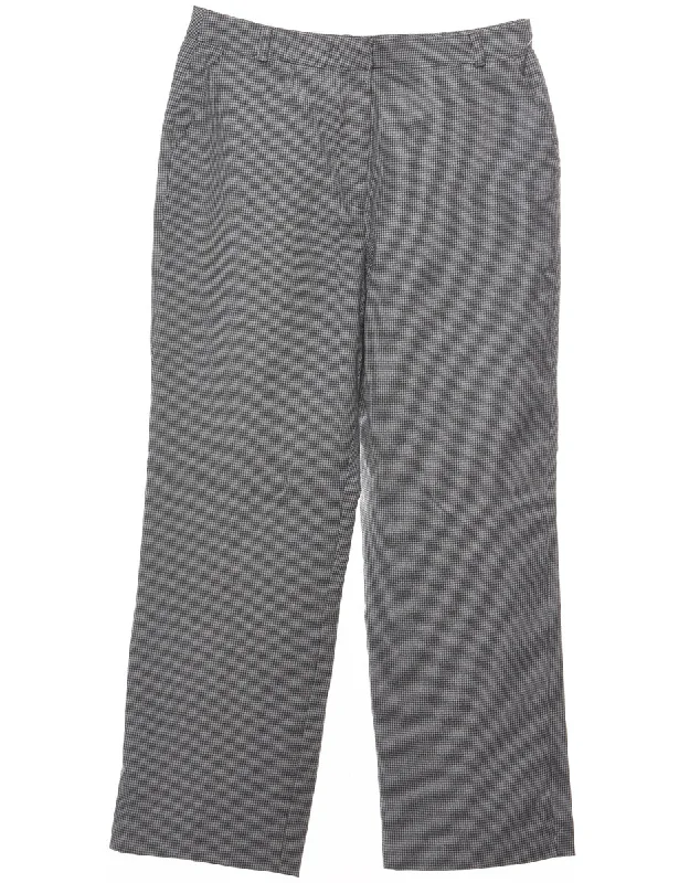 Wool Patterned Grey Trousers - W30 L28 Trousers Print Floral