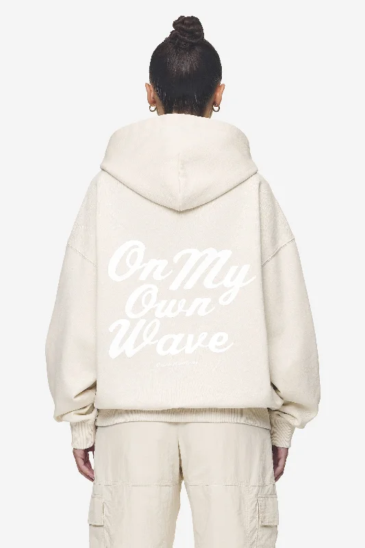 Yebra Oversized Hoodie Washed Coast Sand Hoodie with Zipper Versatile Modern