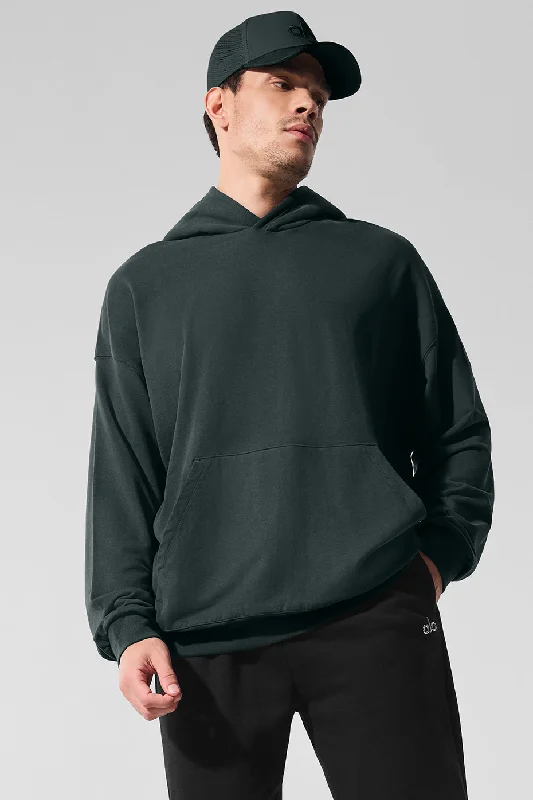Double Take Hoodie - Charcoal Green Hoodie with Emblem Brand Identity