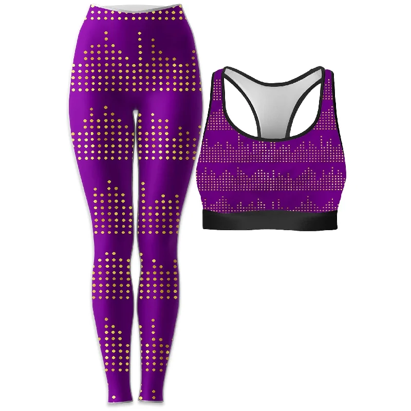 Gold Equalizer Beats Rave Bra and Leggings Combo Fashionable Moisture-Wicking Leggings Gold Equalizer Beats Rave Bra and Leggings Combo Fashionable Moisture-Wicking Leggings