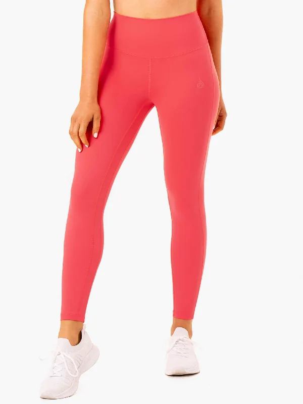 NKD Align Leggings - Watermelon Elegant Stretchy Faux Leather Leggings
