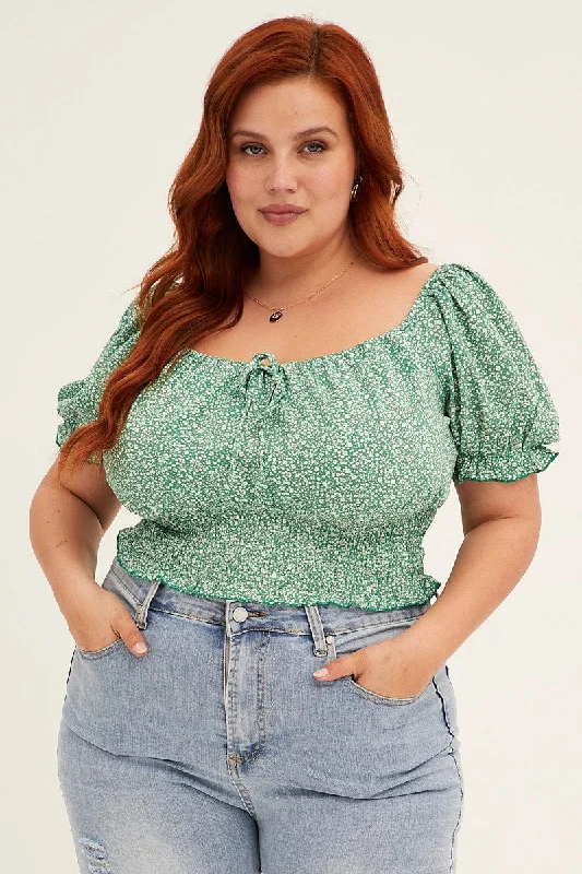 Floral Print Short Sleeve Floral Gathered Bust Semi Crop Top Lace Blend Ribbed Blend Corduroy Blend Floral Print Short Sleeve Floral Gathered Bust Semi Crop Top Lace Blend Ribbed Blend Corduroy Blend