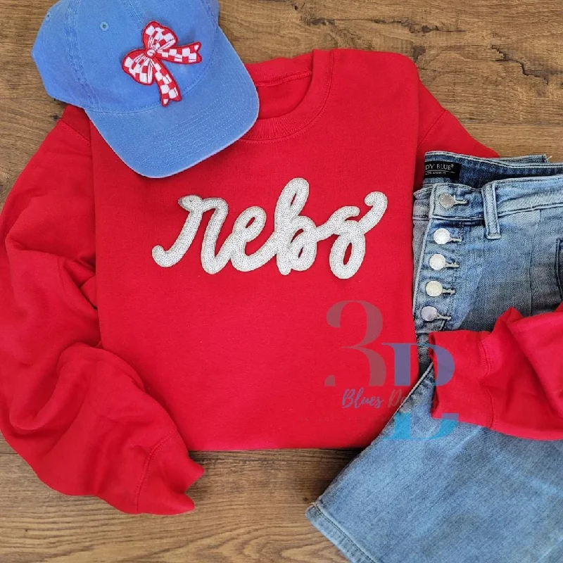 3Blues Designs | Hazel Blues® | Rebs Sequin Patch Sweatshirt Hoodie with Raw Hem Edgy Unfinished 3Blues Designs | Hazel Blues® | Rebs Sequin Patch Sweatshirt Hoodie with Raw Hem Edgy Unfinished