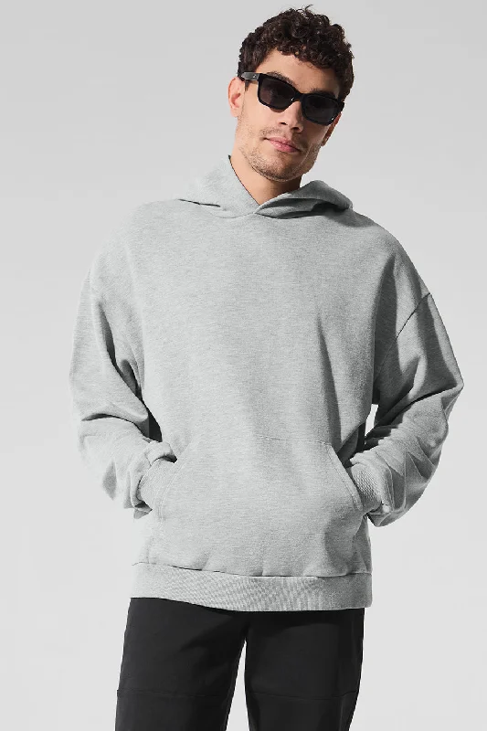Chill Hoodie - Athletic Heather Grey Hoodie with Tie-Dye Psychedelic Retro