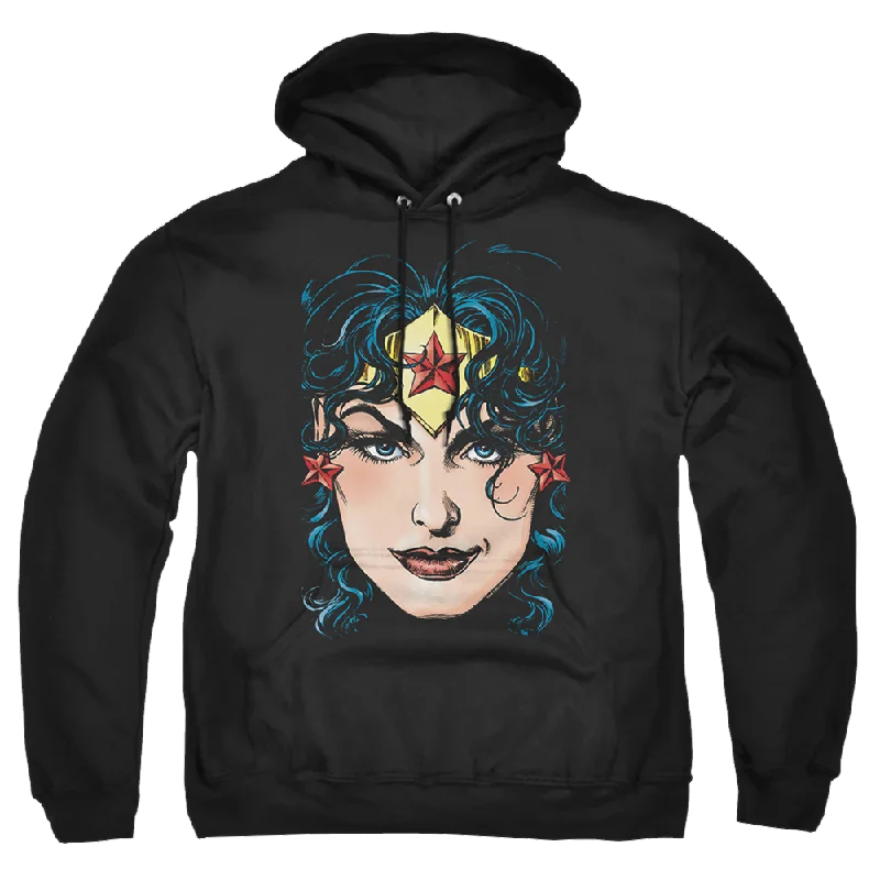 Justice League Wonder Woman Head Pullover Hoodie Solo Sleeve Pullover