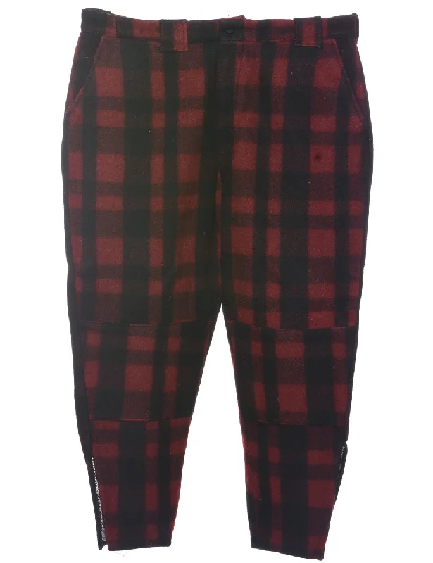 Checked Pattern Trousers - W37 L26 Trousers Harem Relaxed Fit