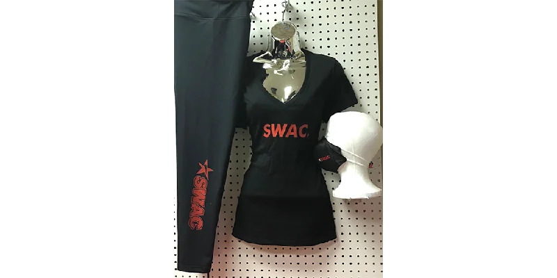 SWAC Leggings, V-Neck and Mask Ensemble Stylish Athletic Wear Leggings