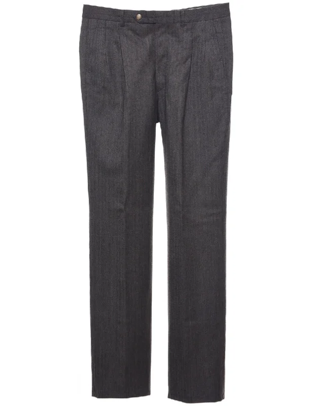 Herringbone Tweed Trousers - W33 L35 Trousers Versatile Stylish