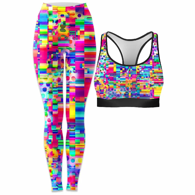 No Signal Rave Bra and Leggings Combo Trendy Seamless Fit Leggings