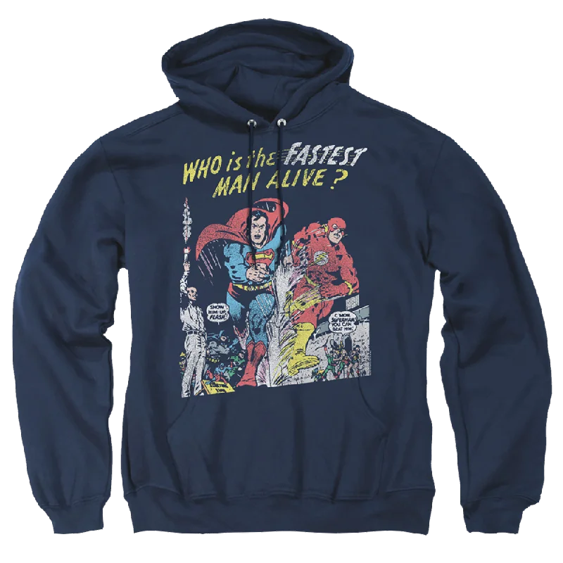 Justice League Fastest Man Pullover Hoodie Asymmetrical Neck Pullover