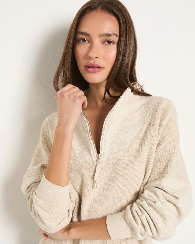 Terra Half Zip Sweatshirt Hoodie with Camouflage Military Edgy