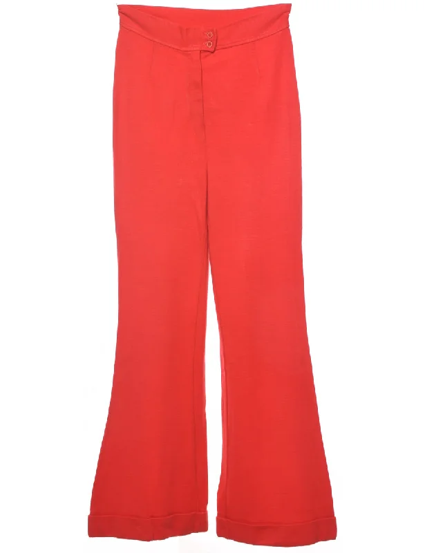 Flared Leg Trousers - W29 L32 Trousers Solid Black