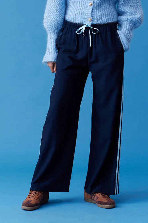 Ruby - Two Tone Corvette Trouser, Navy Blue Trousers Brand Named