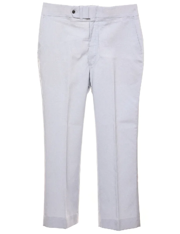 Grey Trousers - W35 L28 Trousers Silk Elegant