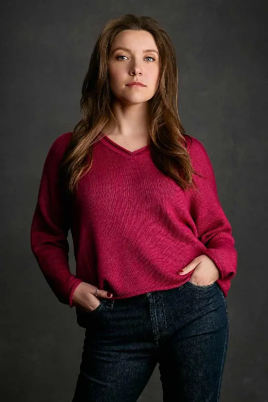 Jersey oversized woman pullover Qiviut, Merino & Silk Crew Neck Wool