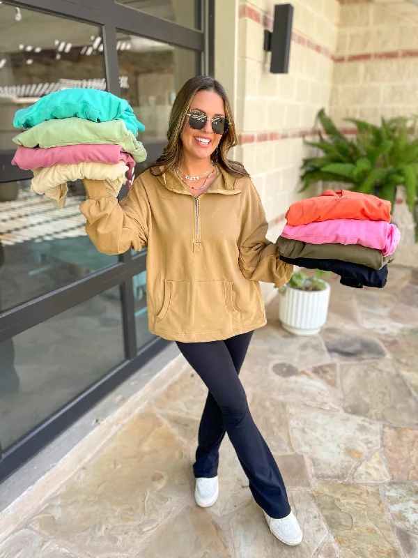 Hazel Blues® | Hendrick Half Zip Hoodie in Nine Colors Hoodie with Slit Hem Functional Movement Hazel Blues® | Hendrick Half Zip Hoodie in Nine Colors Hoodie with Slit Hem Functional Movement
