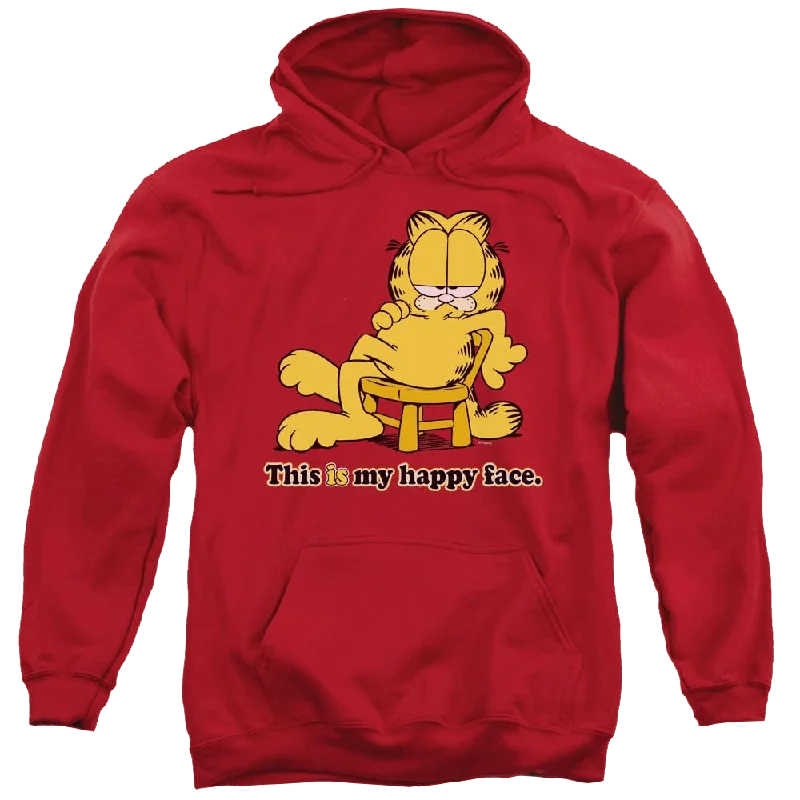 Garfield Happy Face - Pullover Hoodie Crew Neck Wool