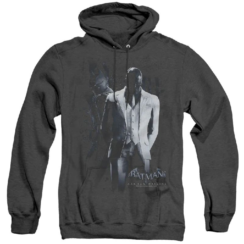 Batman Arkham Origins Black Mask - Heather Pullover Hoodie Cable Knit Chunky