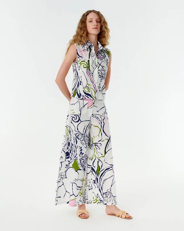 Adele Trousers in Calypso Print Trousers Timeless Classic